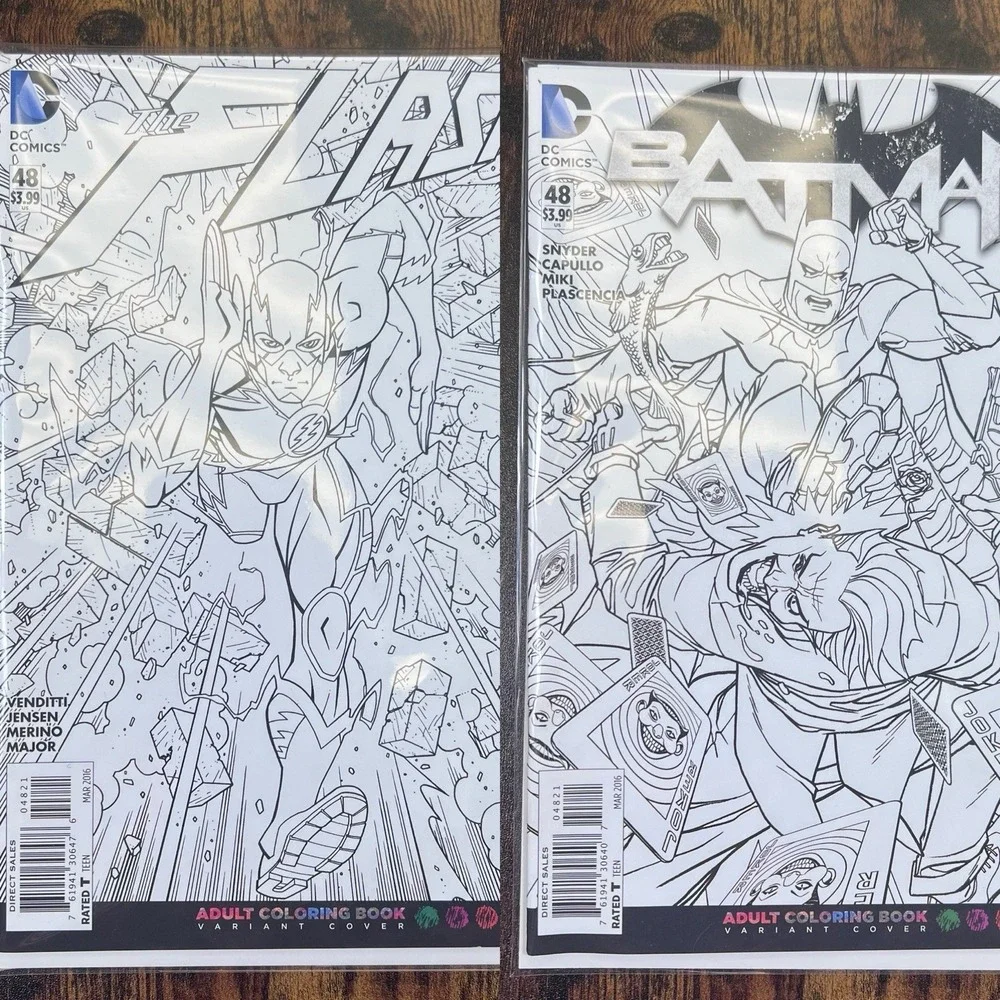Batman #48  The Flash #48 Adult Coloring Book Variant DC New 52 2015 Snyder